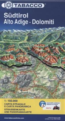 South Tirol / Alto Adige / Dolomites road map & panoram. map