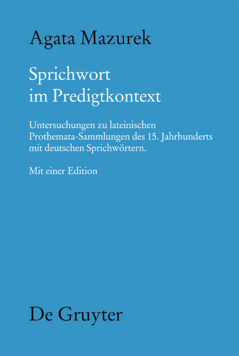 Sprichwort im Predigtkontext - Agata Mazurek