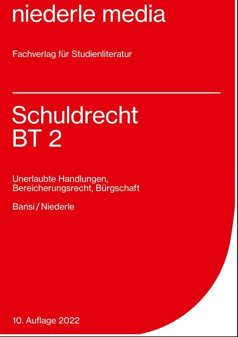 Schuldrecht BT 2 - 2022 - Sebastian Bansi, Jan Niederle
