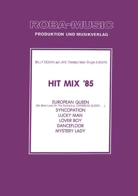 Hit Mix '85 - Rolf Basel, Billy Ocean