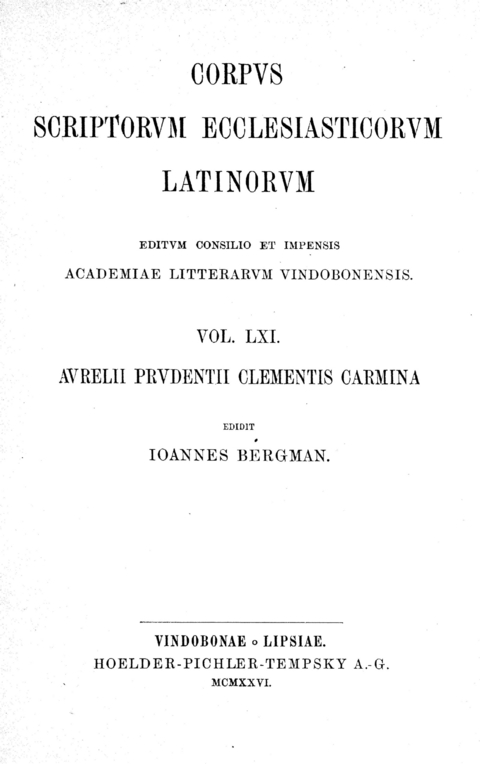 Aurelii Prudentii Clementis carmina - 