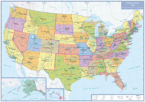 Politische Karte USA