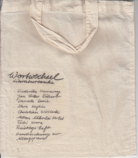 Wortwechsel.Literaturtasche - Friederike Kenneweg, Jan Volker Röhnert, Daniela Danz, Steve Kußin, Christian Wöllecke, Alban Nikolai Herbst, Tobi Krone