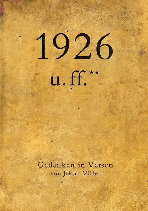 1926 u. ff.** - Jakob Mäder