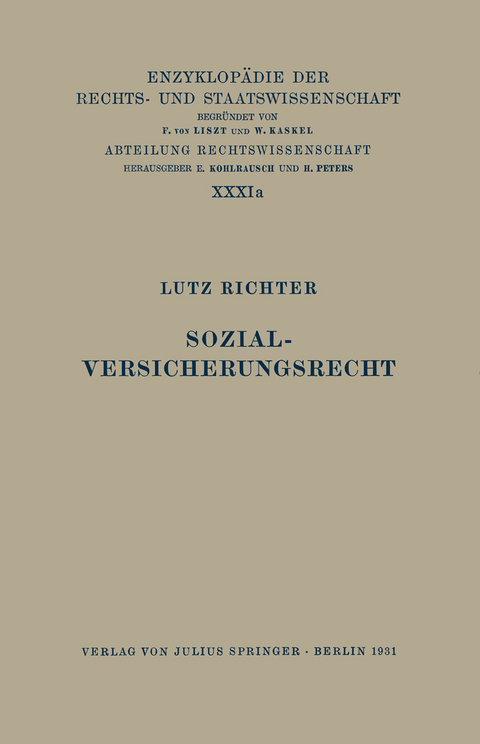 Sozialversicherungsrecht - Lutz Richter