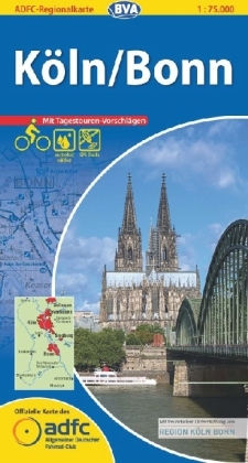 ADFC-Regionalkarte Köln/Bonn mit Tagestouren-Vorschlägen, 1:75.000, reiß- und wetterfest, GPS-Tracks Download