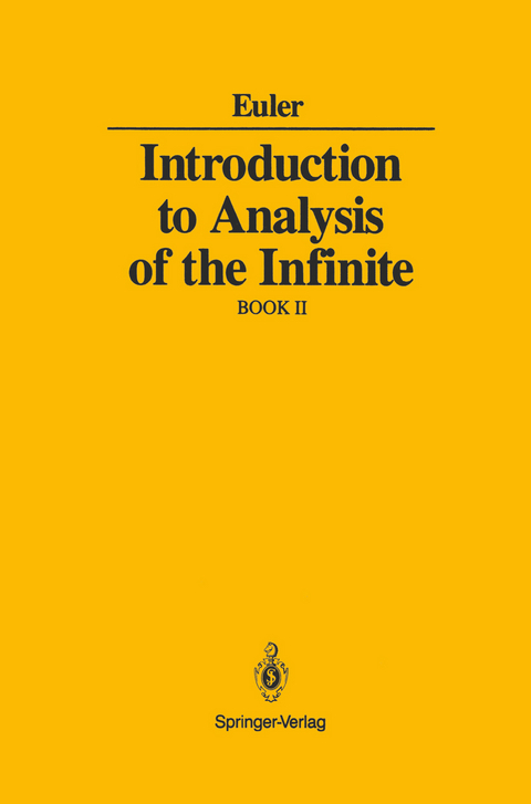 Introduction to Analysis of the Infinite - Leonard Euler