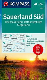 KOMPASS Wanderkarte 842 Sauerland Süd, Hochsauerland, Rothaargebirge, Siegerland 1:50.000 - 