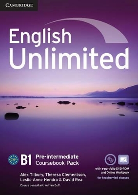 English Unlimited Pre-intermediate Coursebook with e-Portfolio and Online Workbook Pack - Alex Tilbury, Theresa Clementson, Leslie Anne Hendra, David Rea