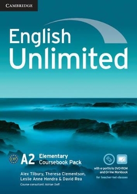 English Unlimited Elementary Coursebook with e-Portfolio and Online Workbook Pack - Alex Tilbury, Theresa Clementson, Leslie Anne Hendra, David Rea