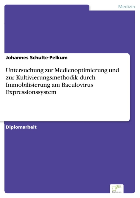 Untersuchung zur Medienoptimierung und zur Kultivierungsmethodik durch Immobilisierung am Baculovirus Expressionssystem -  Johannes Schulte-Pelkum