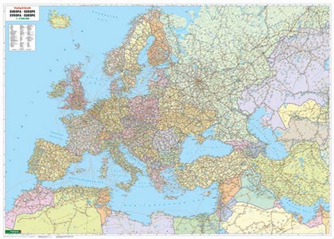 Europa - Naher Osten - Zentralasien politisch 1:5,5 Mill., metallbestäbt - 