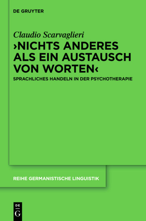 ›Nichts anderes als ein Austausch von Worten‹ - Claudio Scarvaglieri