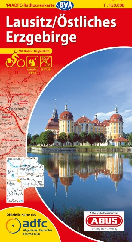 ADFC-Radtourenkarte 14 Lausitz /Östliches Erzgebirge 1:150.000, reiß- und wetterfest, GPS-Tracks Download und Online-Begleitheft