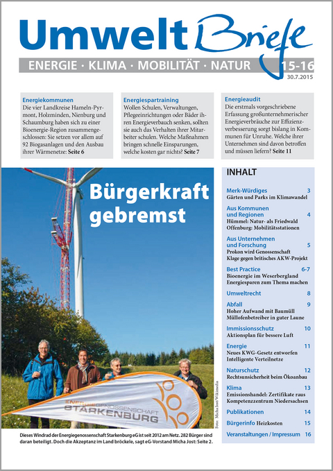 Zeitschrift UmweltBriefe Heft 15-16/2015 - 