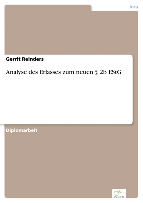 Analyse des Erlasses zum neuen § 2b EStG -  Gerrit Reinders