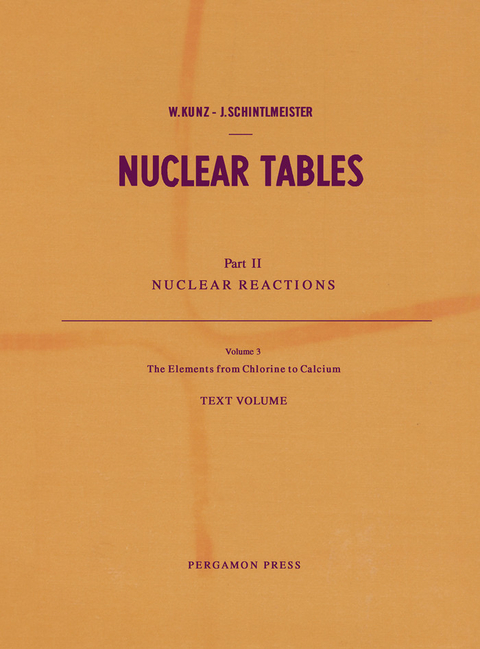 Elements from Chlorine to Calcium -  Wunibald Kunz,  Josef Schintlmeister