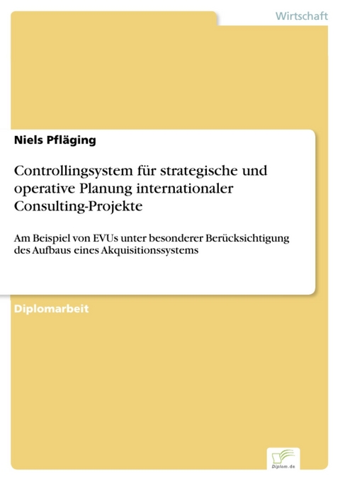 Controllingsystem für strategische und operative Planung internationaler Consulting-Projekte -  Niels Pfläging