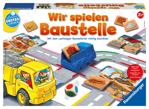 Ravensburger 24726 - Wir spielen Baustelle - Bau-und Zuordnungsspiel für die Kleinen - Spiel für Kinder ab 2 Jahren, Spielend erstes Lernen für 1-2 Spieler - Marco Teubner