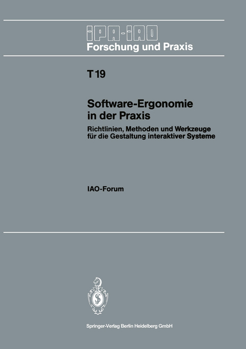 Software-Ergonomie in der Praxis - 