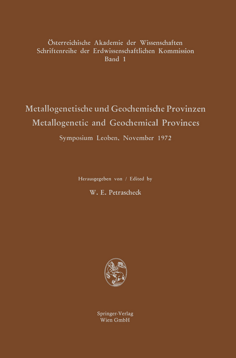 Metallogenetische und Geochemische Provinzen / Metallogenetic and Geochemical Provinces - 