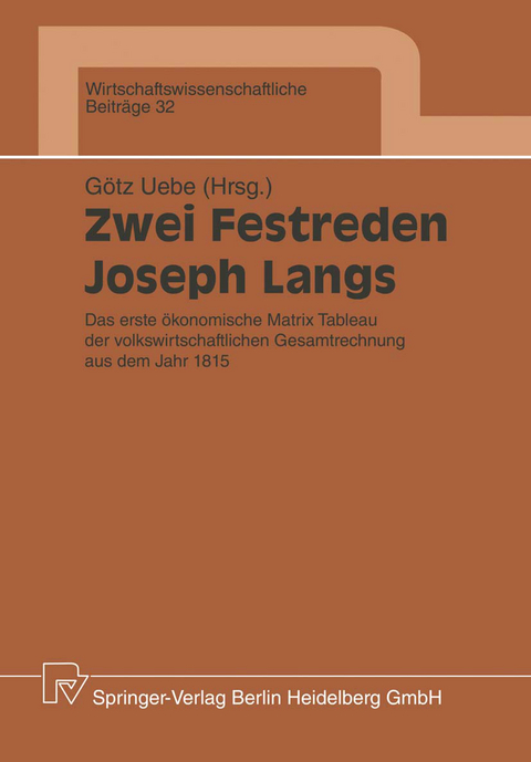 Zwei Festreden Joseph Langs - 