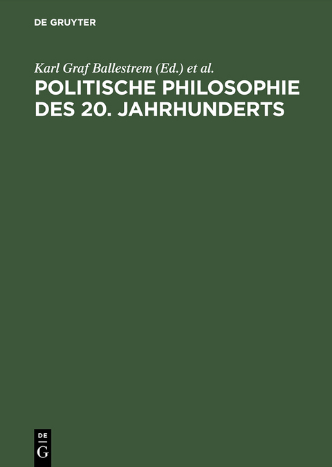 Politische Philosophie des 20. Jahrhunderts - 