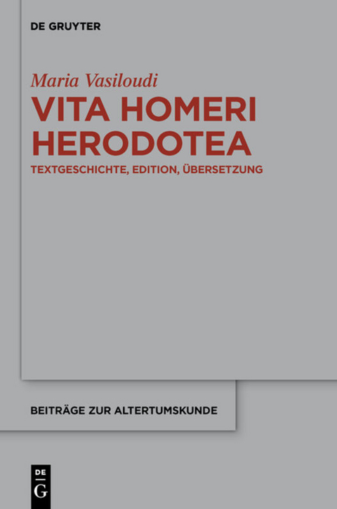 Vita Homeri Herodotea - Maria Vasiloudi