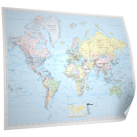 Kastanea Politische Weltkarte "Business World" 1:31 Mio. Papierkarte gerollt, folienbeschichtet und beleistet