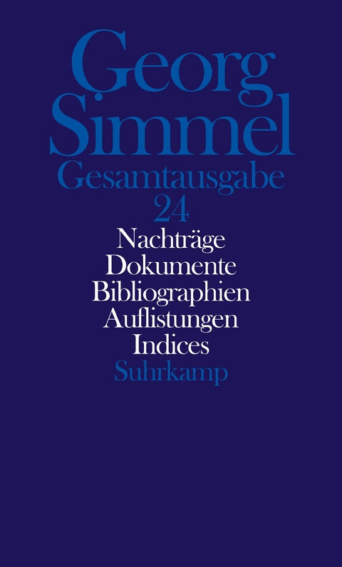 Gesamtausgabe in 24 Bänden - Georg Simmel