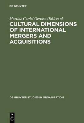 Cultural Dimensions of International Mergers and Acquisitions - 