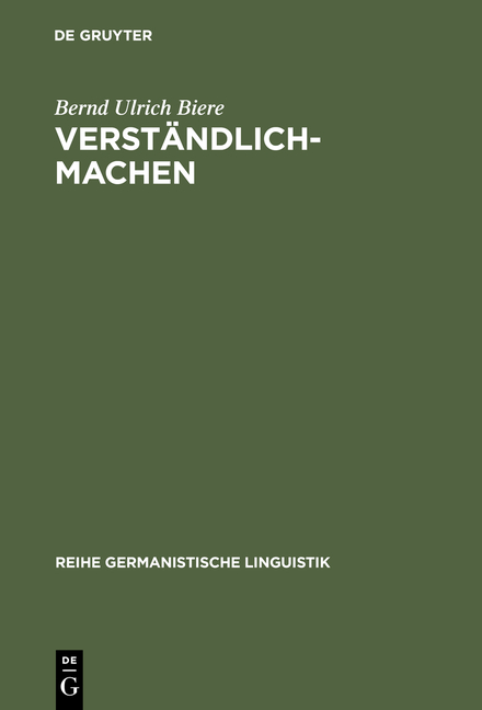 Verständlich-machen - Bernd Ulrich Biere