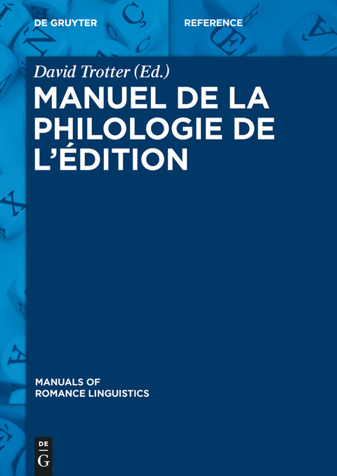 Manuel de la philologie de l'édition - 