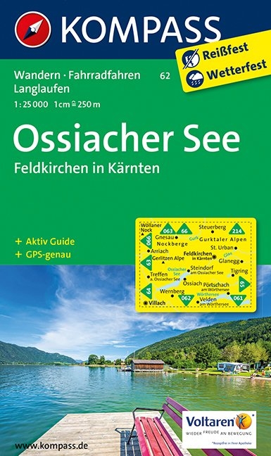 KOMPASS Wanderkarte Ossiacher See, Feldkirchen in Kärnten - 