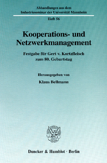 Kooperations- und Netzwerkmanagement. - 