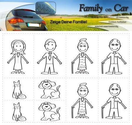 Autoaufkleber Familie " Family on Car", Familienaufkleber