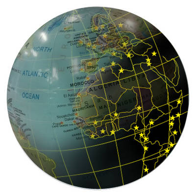 Glow in the dark day/night inflatable globe -  Map Studio