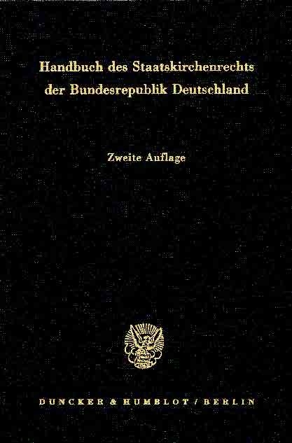 Handbuch des Staatskirchenrechts der Bundesrepublik Deutschland. - 