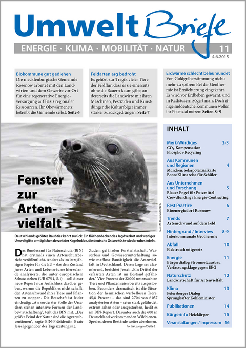 Zeitschrift UmweltBriefe Heft 11/2015 - 