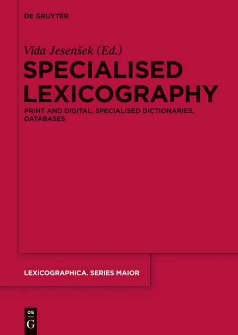 Specialised Lexicography - 