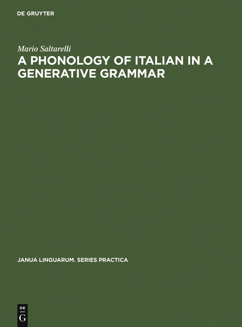 A Phonology of Italian in a Generative Grammar - Mario Saltarelli