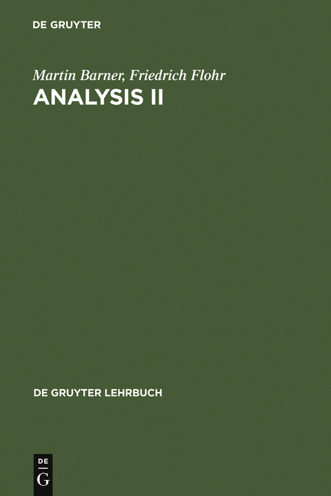Analysis II - Martin Barner, Friedrich Flohr