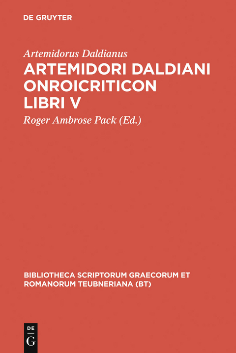 Artemidori Daldiani Onirocriticon libri V -  Artemidorus Daldianus