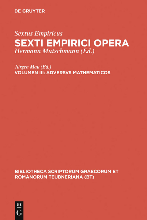 Adversus mathematicos -  Sextus Empiricus