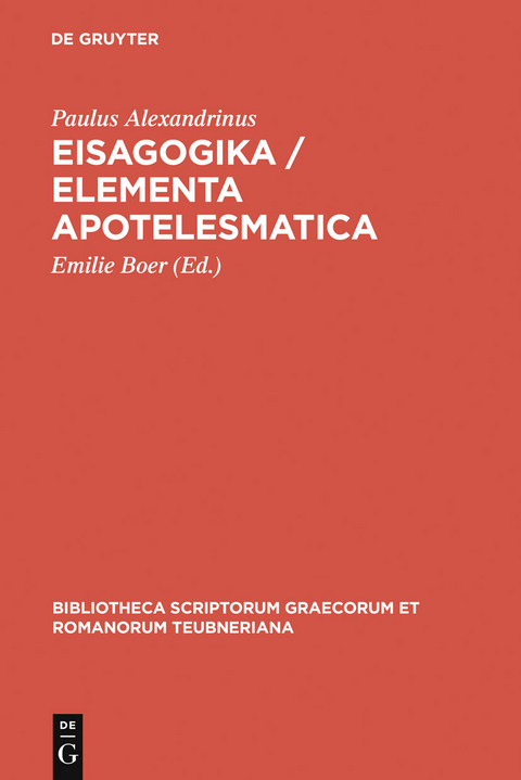 Eisagogika / Elementa apotelesmatica -  Paulus Alexandrinus