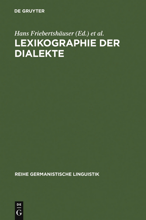 Lexikographie der Dialekte - 