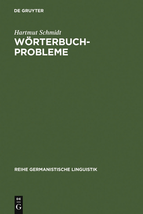 Wörterbuchprobleme - Hartmut Schmidt