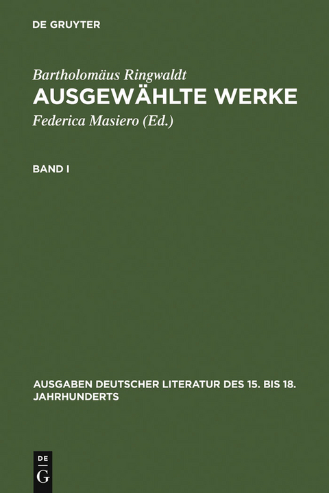 Ausgewählte Werke - Bartholomäus Ringwaldt