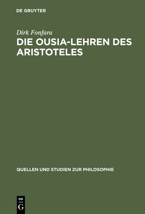 Die Ousia-Lehren des Aristoteles - Dirk Fonfara