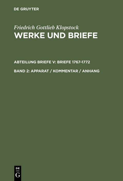 Apparat / Kommentar / Anhang - Friedrich Gottlieb Klopstock